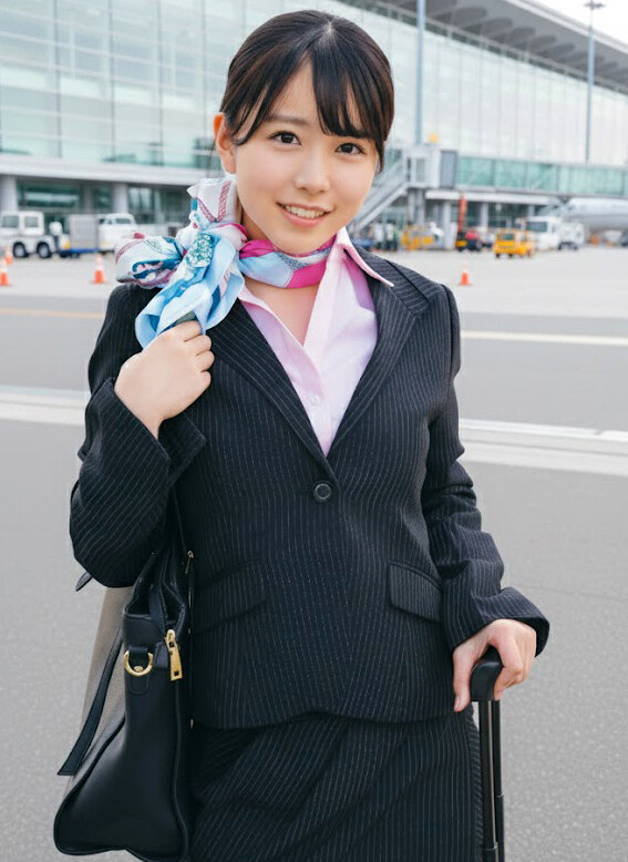 「【素人CA】美乳キャビンアテンダントが童貞君を筆おろし!黒パンスト騎乗位で中出しナンパ」のサンプル画像1枚目