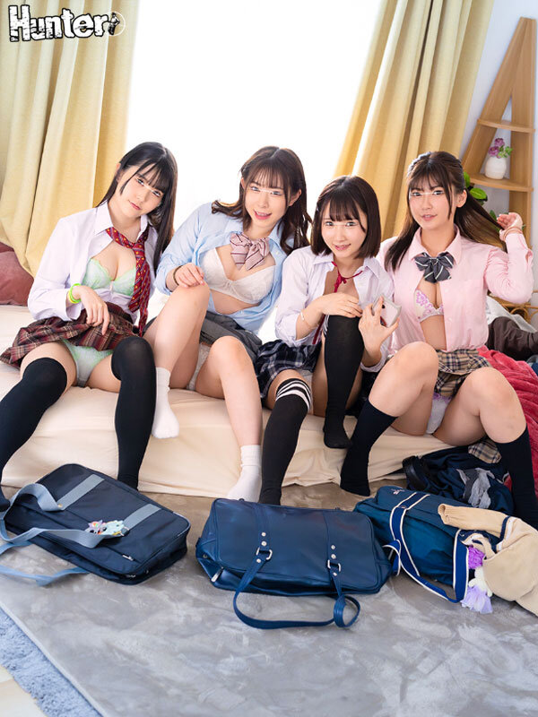 「【素人企画】家出少女たちとハーレム乱交！中出し＆レズキスで朝までイチャイチャ濃厚プレイ」のサンプル画像1枚目